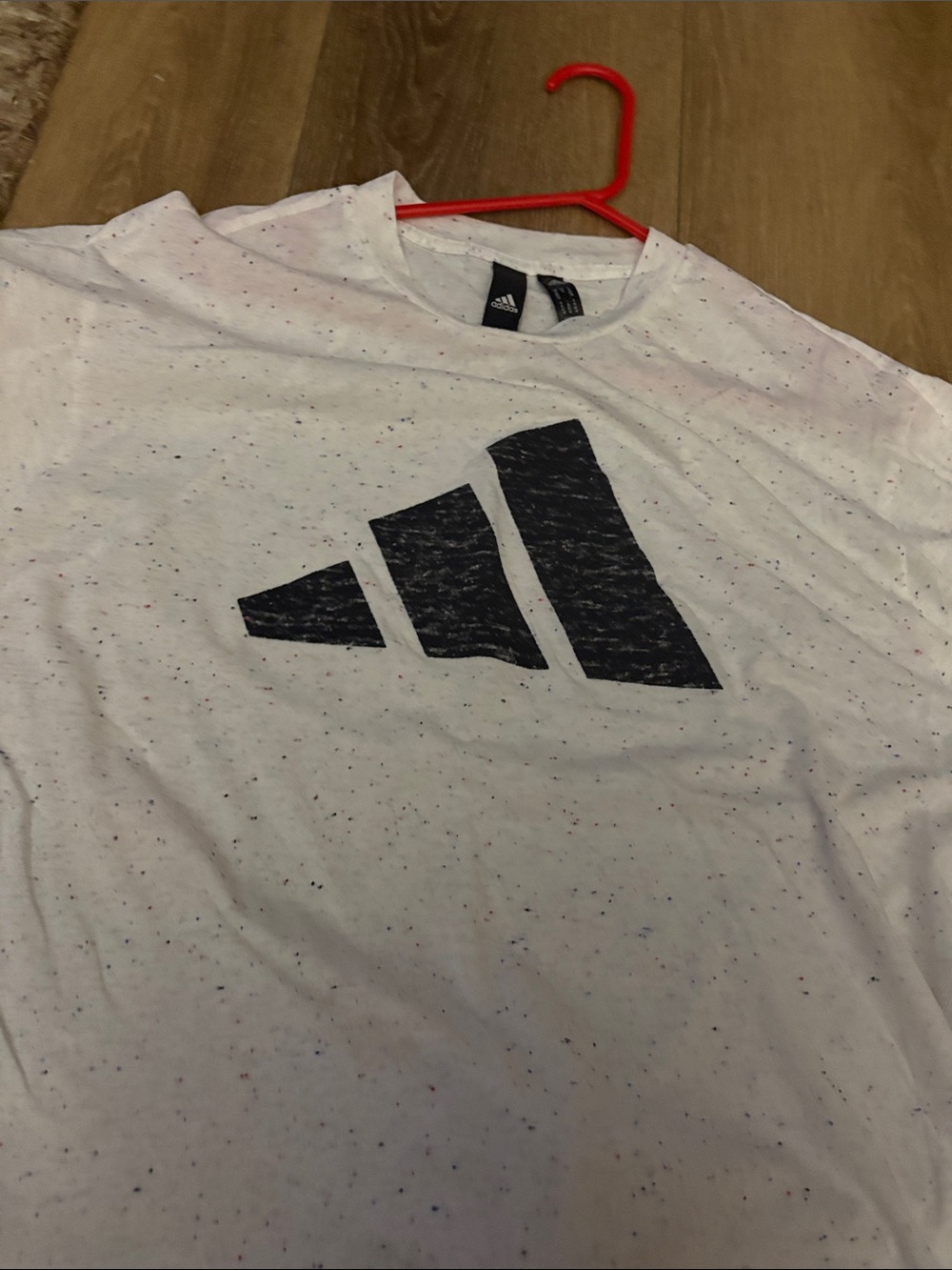 Adidas womens White Speckled Logo T-Shirt